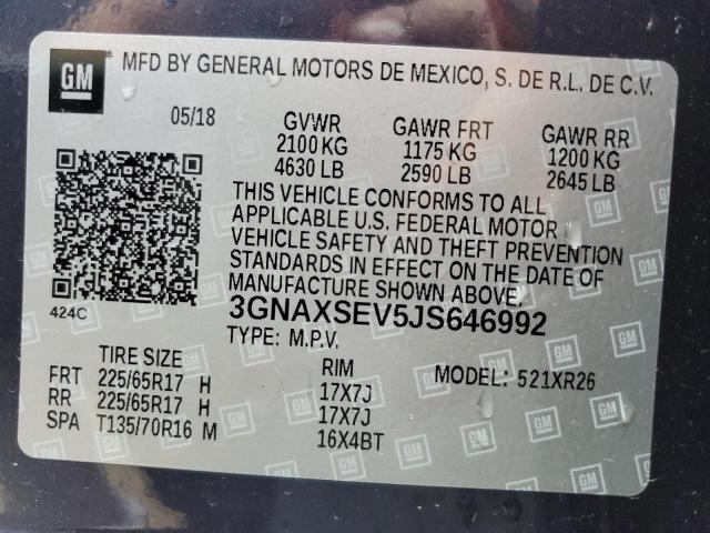 3GNAXSEV5JS646992 Chevrolet EQUINOX LT