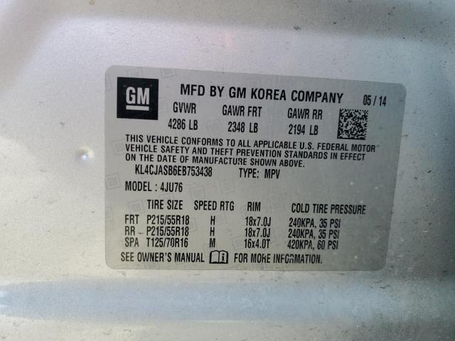 KL4CJASB6EB753438 Buick Encore