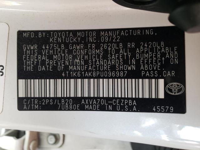 4T1K61AK8PU096987 Toyota CAMRY XSE