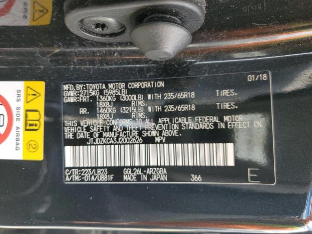 JTJDZKCA3J2002626 Lexus Rx 350 L