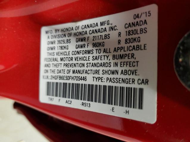 2HGFB6E50FH705446 Honda CIVIC SI