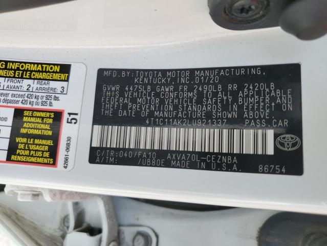 4T1C11AK2LU921337 Toyota CAMRY LE