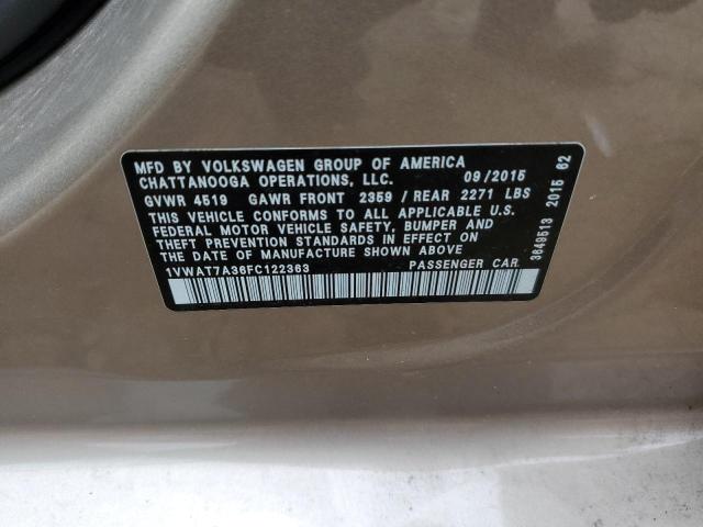 1VWAT7A36FC122363 Volkswagen PASSAT S