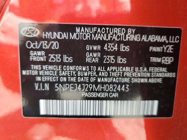 5NPEJ4J29MH082443 Hyundai Sonata Sel Plus
