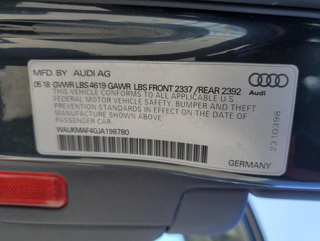 WAUKMAF40JA198780 Audi A4 PREMIUM