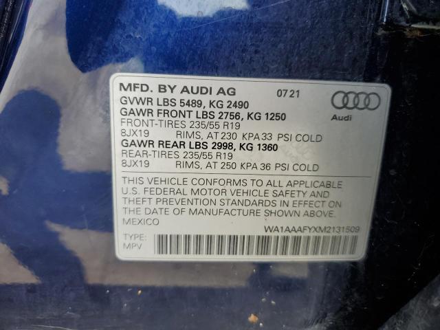 WA1AAAFYXM2131509 Audi Q5 PREMIUM