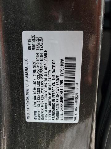5FNRL6H90KB111995 Honda Odyssey Elite