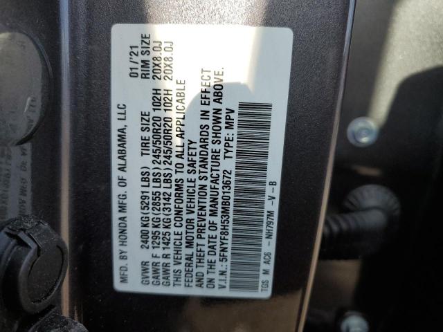 5FNYF8H53MB013672 Honda Passport Exl