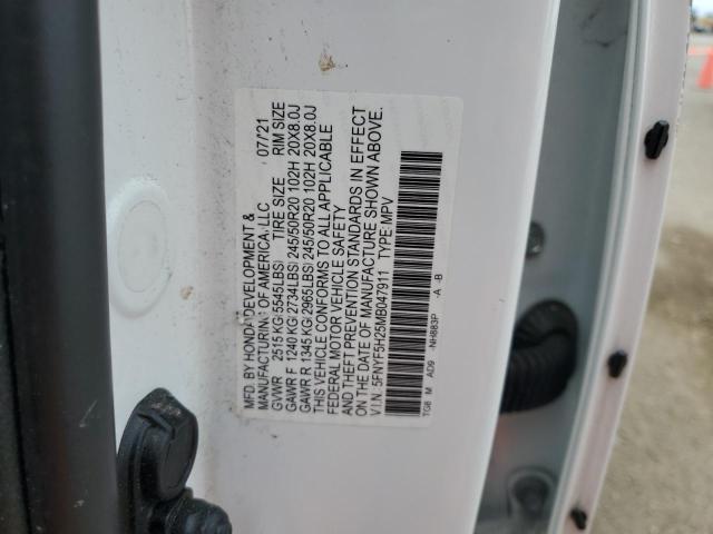 5FNYF5H25MB047911 Honda PILOT SE
