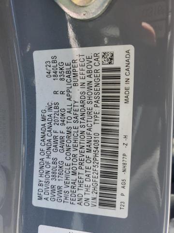 2HGFE2F52PH540810 Honda Civic Sport
