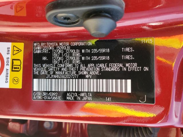 JTJYARBZ6G2027277 Lexus Nx 200t Base