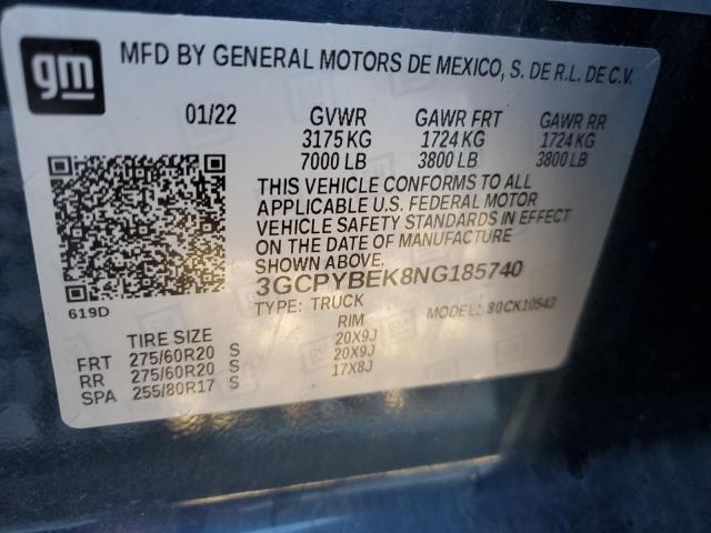 3GCPYBEK8NG185740 Chevrolet Silverado Ltd K1500 Custom