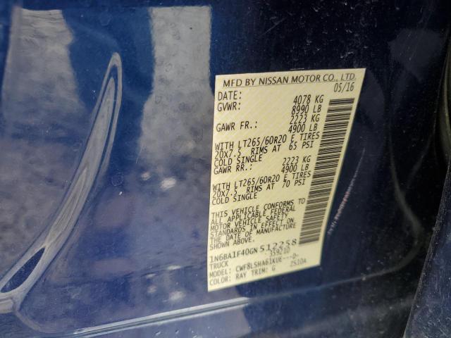 1N6BA1F40GN512258 Nissan Titan Xd Sl