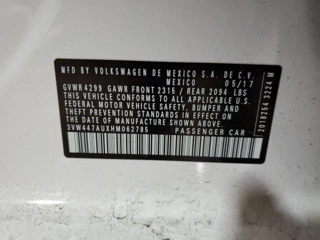 3VW447AUXHM062785 Volkswagen GTI S/SE
