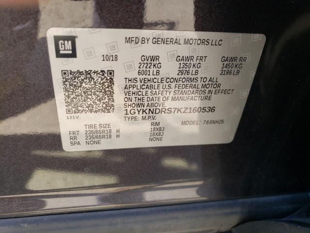 1GYKNDRS7KZ160536 Cadillac XT5 LUXURY