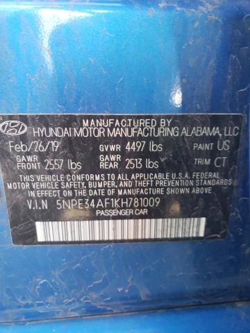 5NPE34AF1KH781009 Hyundai Sonata Limited