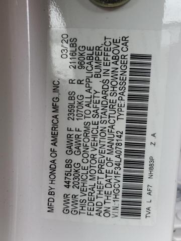 1HGCV1F34LA078142 Honda Accord Sport