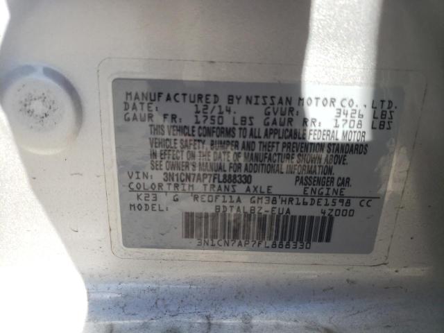 3N1CN7AP7FL888330 Nissan VERSA S