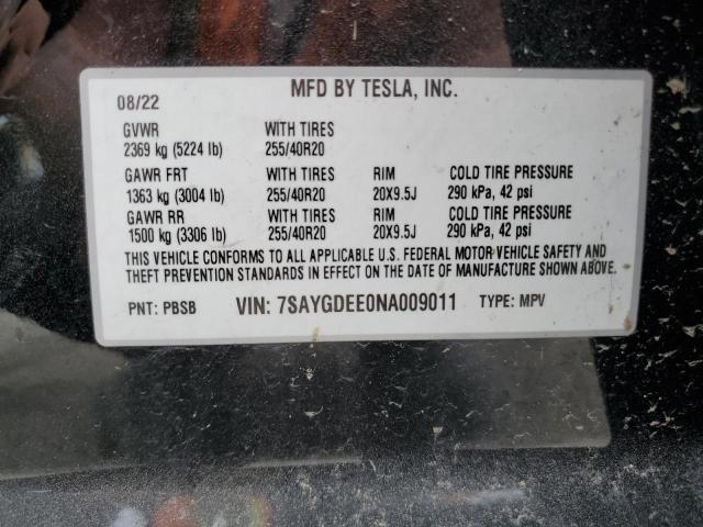 7SAYGDEE0NA009011 Tesla Model Y