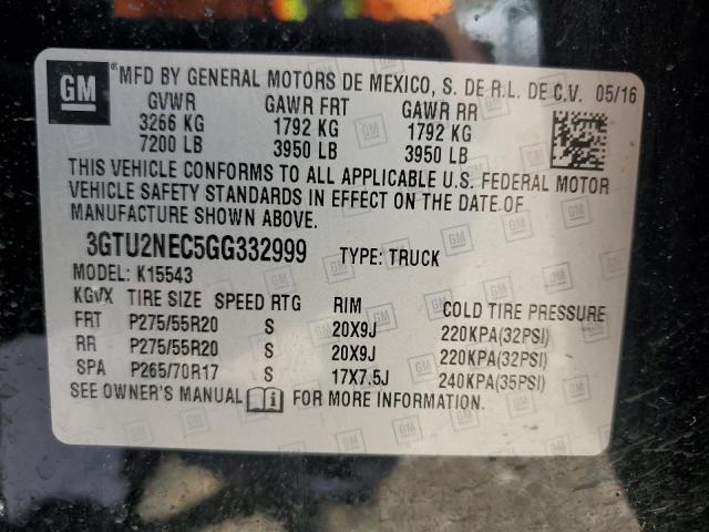 3GTU2NEC5GG332999 GMC Sierra K1500 Slt