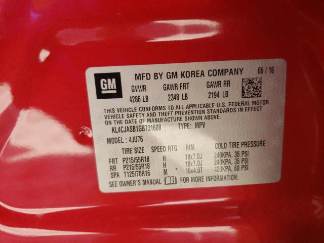 KL4CJASB1GB731608 Buick Encore