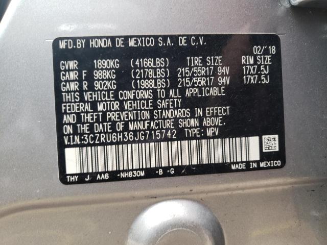 3CZRU6H36JG715742 Honda HR-V LX