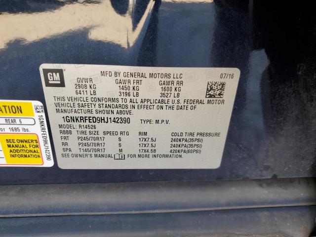 1GNKRFED9HJ142390 Chevrolet Traverse Ls