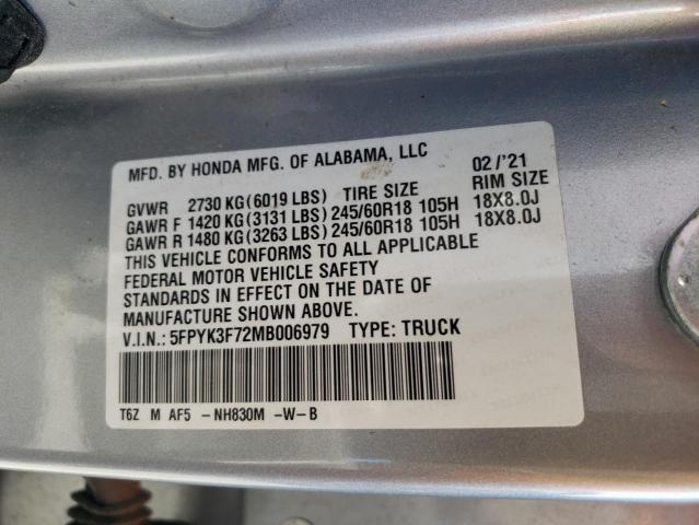 5FPYK3F72MB006979 Honda Ridgeline Rtl