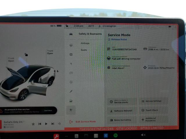 7SAYGDEE7NF347248 Tesla Model Y