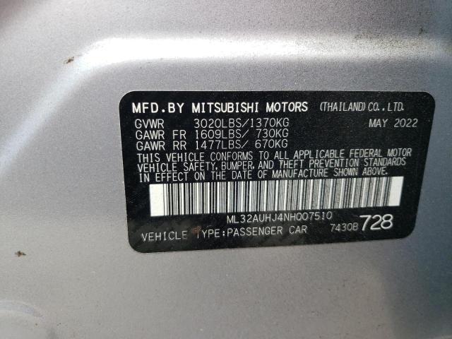 ML32AUHJ4NH007510 Mitsubishi MIRAGE ES