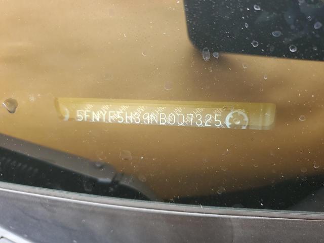 5FNYF5H39NB007325 Honda Pilot Sport