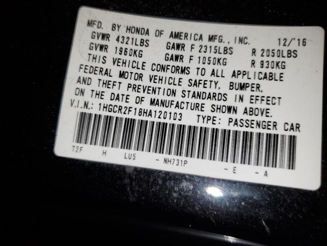 1HGCR2F18HA120103 Honda Accord Sport Special Edition