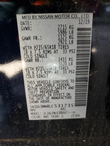 5N1DL0MN8LC531735 Infiniti QX60 LUXE