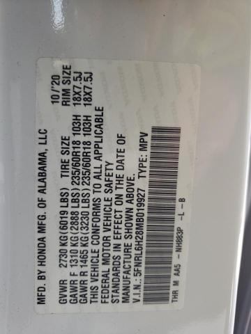 5FNRL6H28MB019927 Honda ODYSSEY LX