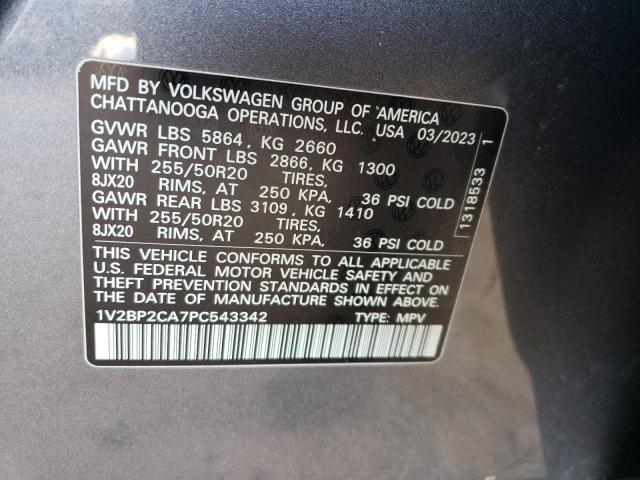 1V2BP2CA7PC543342 Volkswagen ATLAS SEL