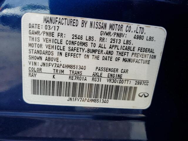 JN1FV7AP4HM851340 Infiniti Q50 Red Sport 400