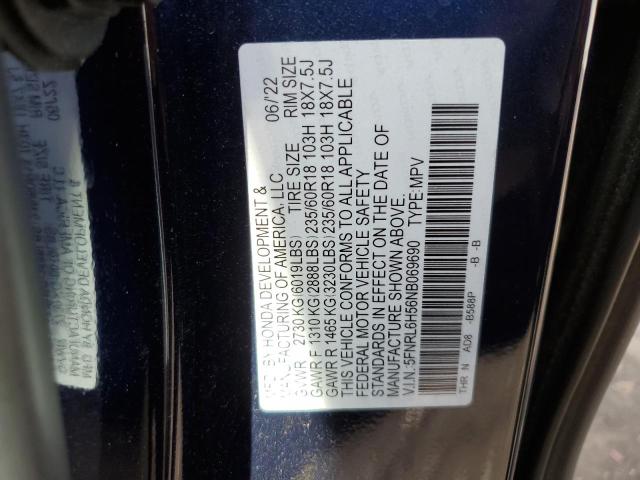 5FNRL6H56NB069690 Honda ODYSSEY EX