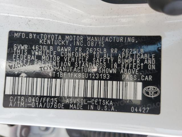 4T1BF1FK8GU123193 Toyota CAMRY LE