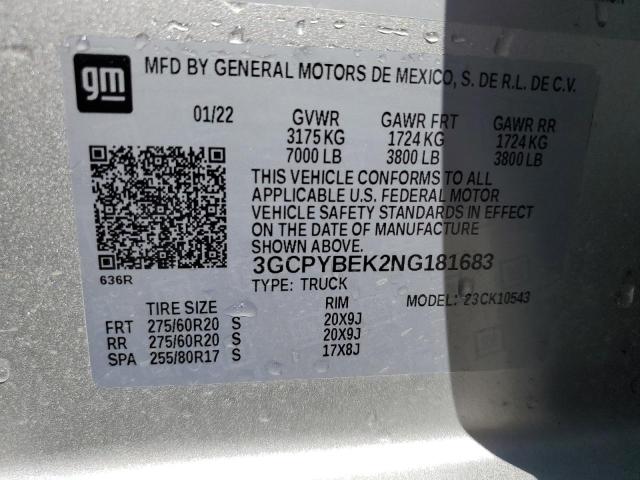 3GCPYBEK2NG181683 Chevrolet Silverado Ltd K1500 Custom