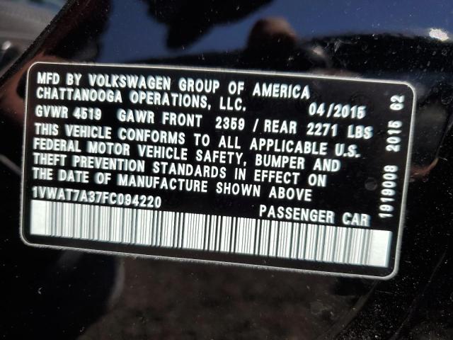 1VWAT7A37FC094220 Volkswagen PASSAT S