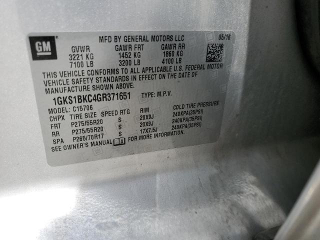 1GKS1BKC4GR371651 GMC YUKON SLT