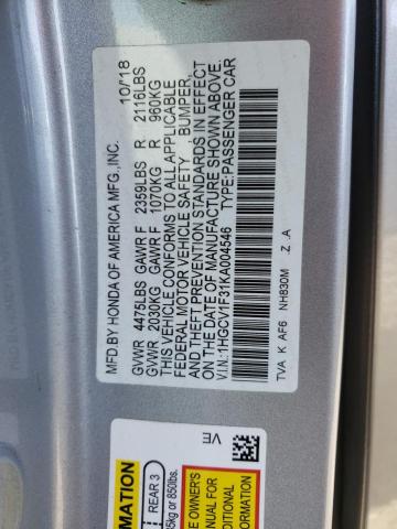 1HGCV1F31KA004546 Honda l15be