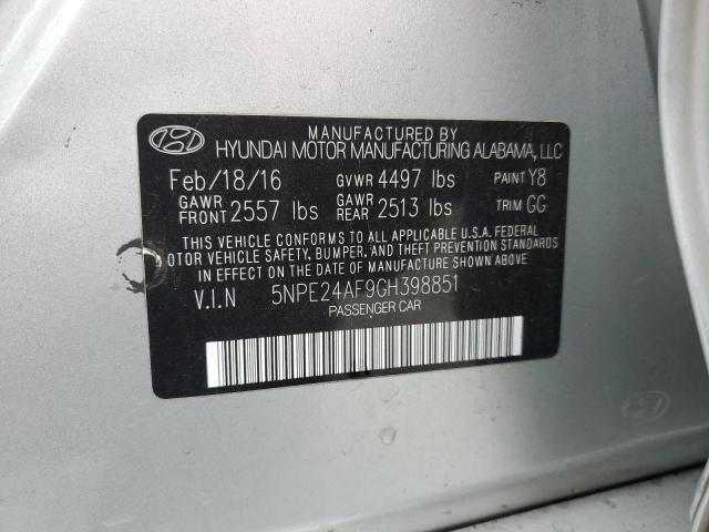 5NPE24AF9GH398851 Hyundai dohc gdi theta-ii