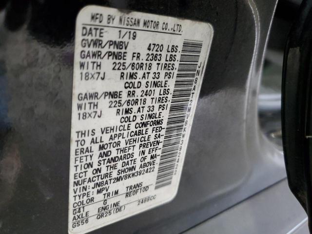 JN8AT2MV8KW392422 Nissan ROGUE S