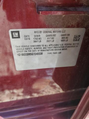 1G1BE5SM5G7245538 Chevrolet CRUZE LT