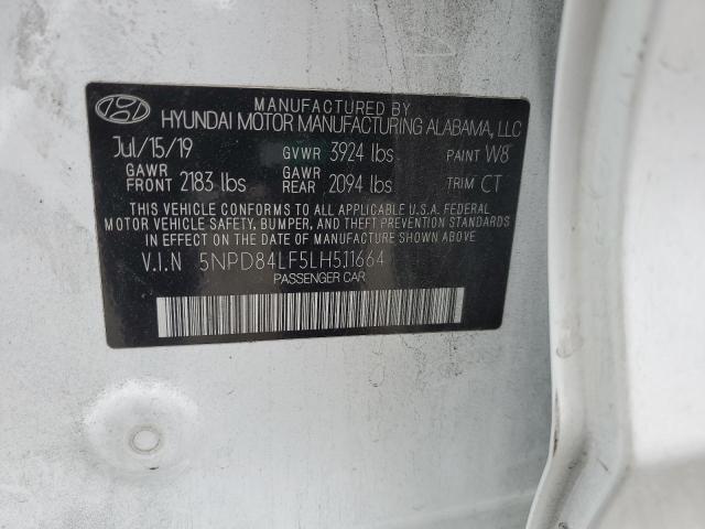 5NPD84LF5LH511664 Hyundai mpi nu
