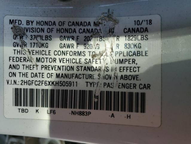 2HGFC2F6XKH505911 Honda k20c2