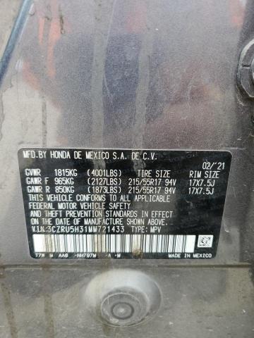 3CZRU5H31MM721433 Honda HR-V LX