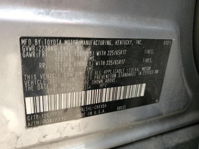 4T3L6RFV6MU031354 Toyota RAV4 LE