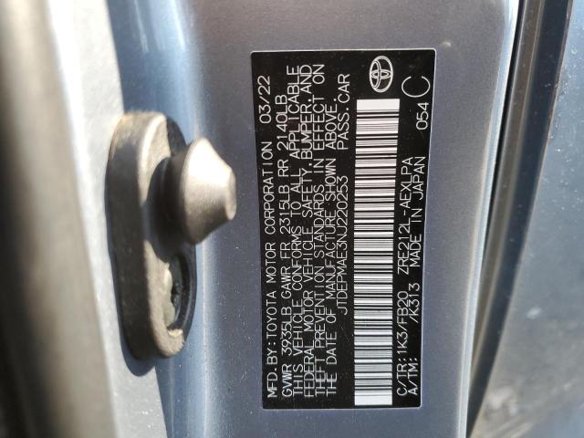 JTDEPMAE3NJ220253 Toyota COROLLA LE